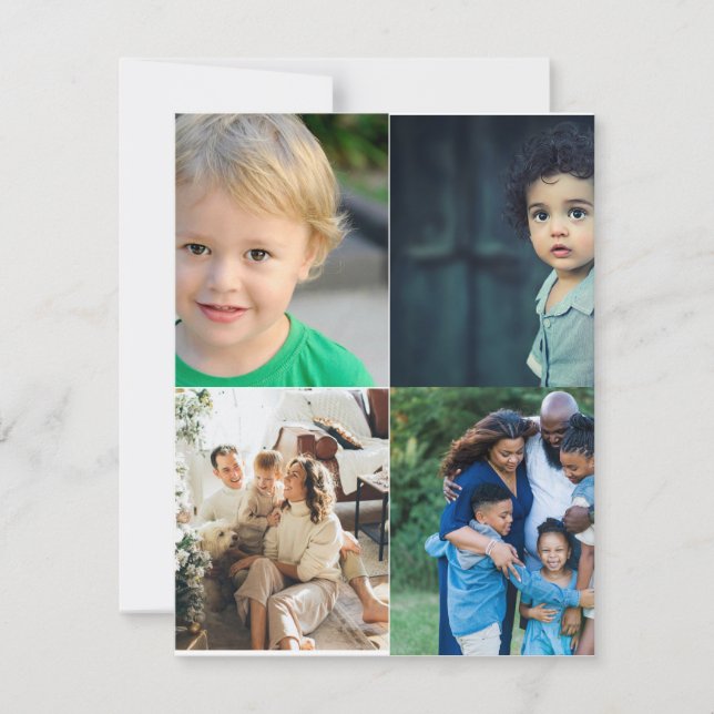 Create Your Own 4 Photo Collage RSVP Card (Front)