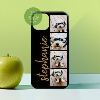 Create Your Own 4 Photo Collage - Script Name iPhone 16 Case