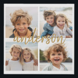 Create Your Own 4 Photo Collage - Script Name Faux Canvas Print<br><div class="desc">Use up to four square or selfie phone photos to create a unique and personal gift. If you need to adjust the pictures, click on the customize tool to make changes.</div>