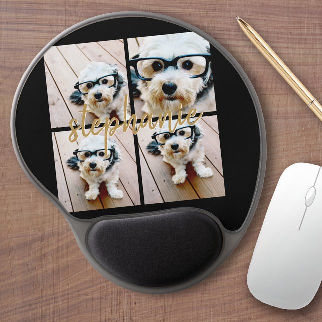 Create Your Own 4 Photo Collage - Script Name Gel Mouse Pad (Custom mouse pad with photos and text)
