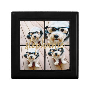 Create Your Own 4 Photo Collage - Script Name Gift Box