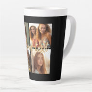 Create Your Own 4 Photo Collage - Script Name Latte Mug