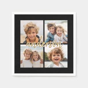 Create Your Own 4 Photo Collage - Script Name Napkins
