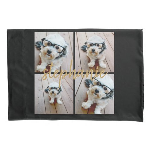 Create Your Own 4 Photo Collage _ Script Name Pillow Case