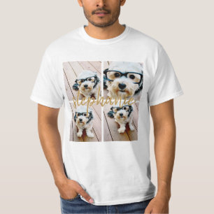 Create Your Own 4 Photo Collage - Script Name T-Shirt