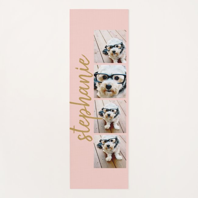 Create Your Own 4 Photo Collage - Script Name Yoga Mat