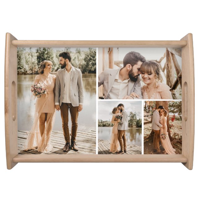 Create Your Own 4 Photo Collage Serving Tray (Front)