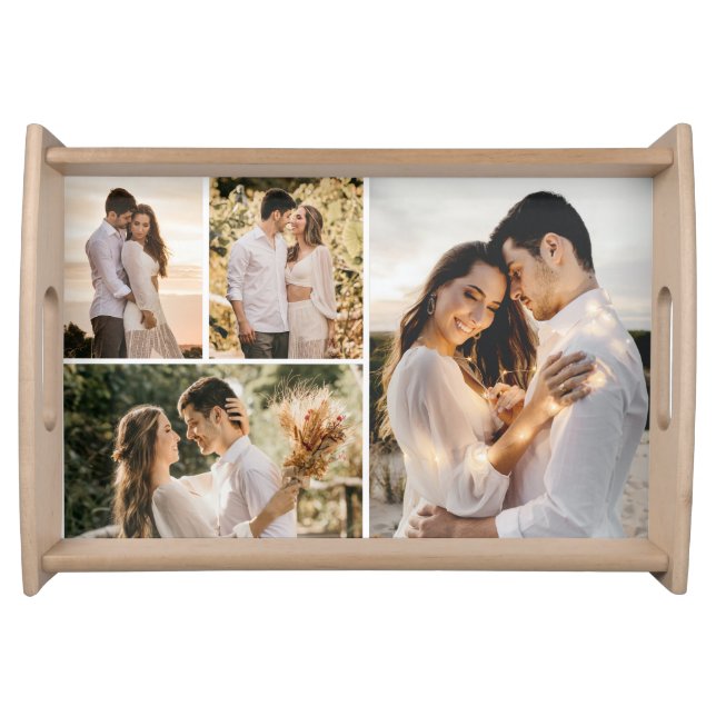 Create Your Own 4 Photo Collage Serving Tray (Front)