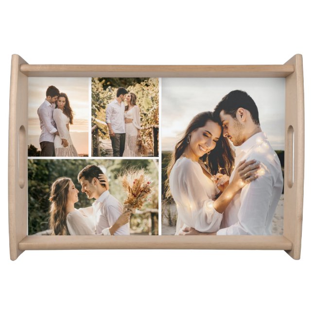 Create Your Own 4 Photo Collage Serving Tray (Front)