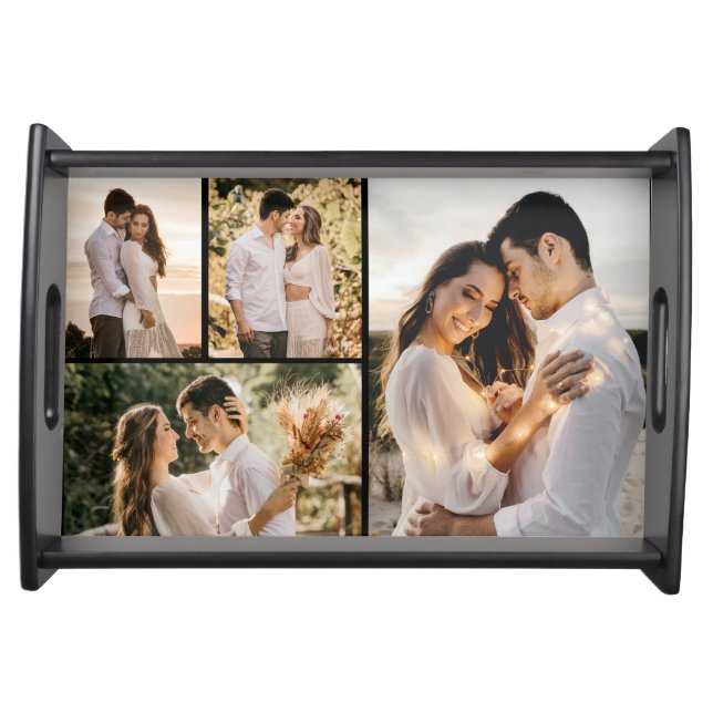 Create Your Own 4 Photo Collage Serving Tray (Front)