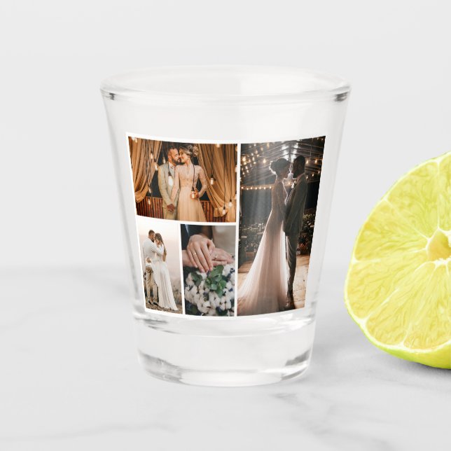 Create Your Own 4 Photo Collage Shot Glass (Front)