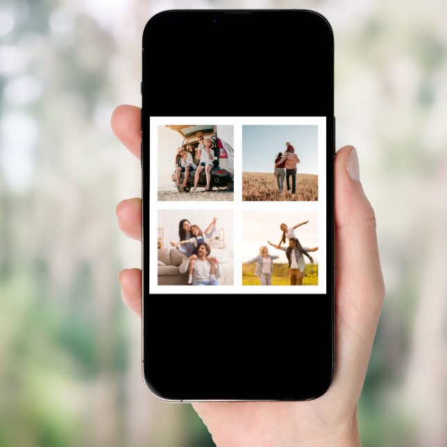 Create Your Own 4 Photo Collage Square Poster (Front Digital)