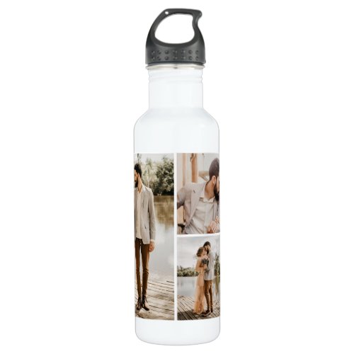 Create Your Own 4 Photo Collage Stainless Steel Water Bottle