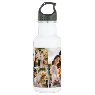 Create Your Own 4 Photo Collage Stainless Steel Water Bottle