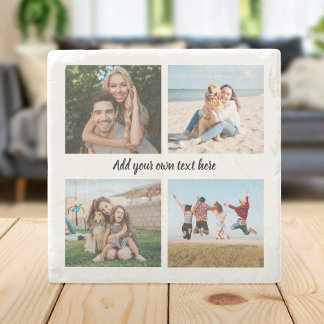 Create Your Own 4 Photo Collage Stone Coaster