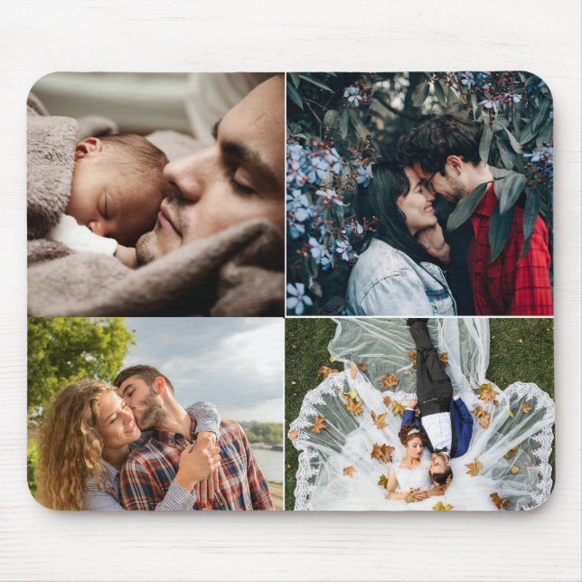 Create Your Own 4 Photo Collage Template Mouse Pad (Front)