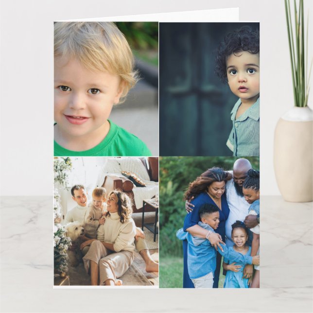 Create Your Own 4 Photo Collage Thank You Card (Front)