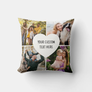 Create Your Own 4 Photo Collage Throw Pillow