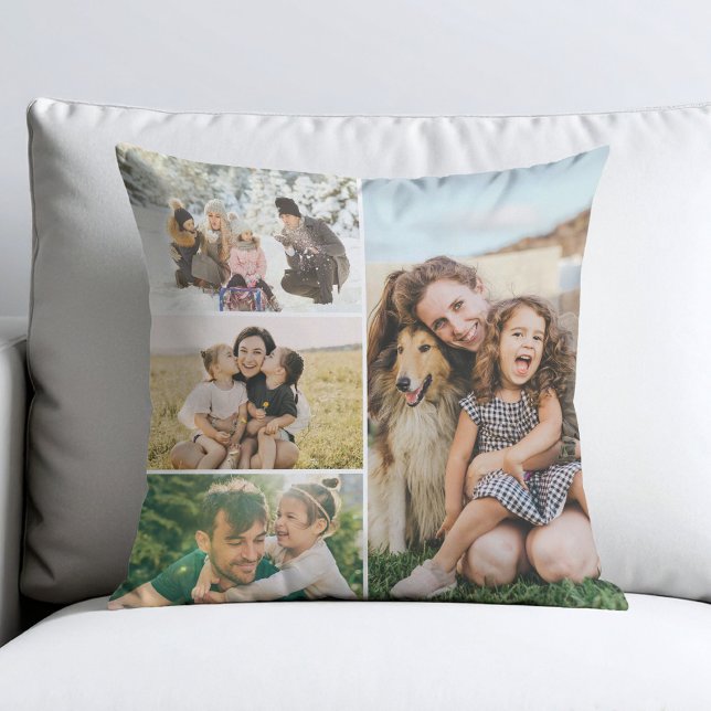 Create Your Own 4 Photo Collage Throw Pillow (Creator Uploaded)