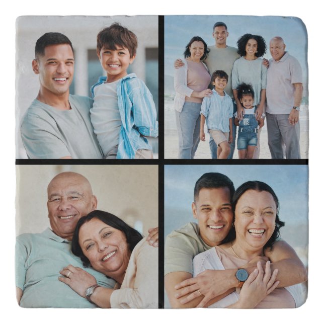 Create Your Own 4 Photo Collage Trivet (Front)