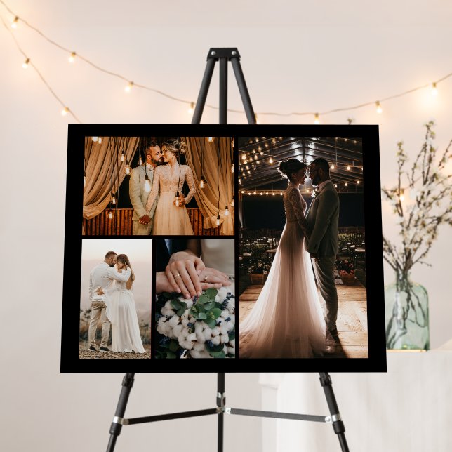 Create Your Own 4 Photo Collage Welcome Sign (In Situ (Stand))