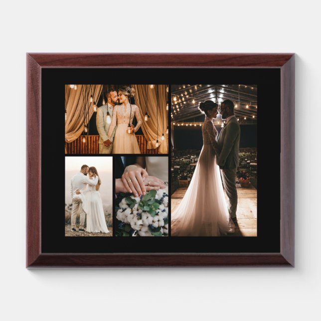 Create Your Own 4 Photo Collage Welcome Sign Award Plaque (Horizontal)