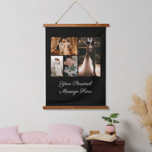 Create Your Own 4 Photo Collage Welcome Sign Hanging Tapestry