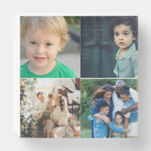 Create Your Own 4 Photo Collage Wooden Box Sign
