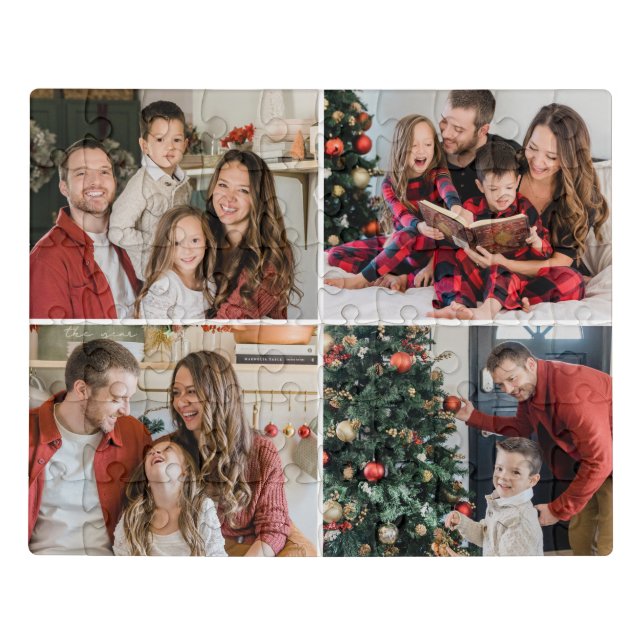 Create Your Own 4 Photo Custom Picure Jigsaw Puzzle (Puzzle Horizontal)