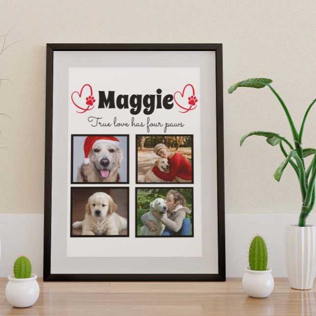 Create your own 4 photo customized dog collage poster (Creator Uploaded)