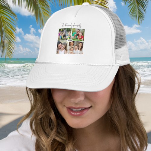Create Your Own 4 Photo Family Reunion Vacation Trucker Hat
