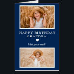 Create Your Own 4 Photo Happy Birthday Grandpa Card<br><div class="desc">Create your own big personalized greeting card for a child to give to his or her grandfather. The front of this huge card has two special photos with text, "Happy birthday Grandpa I love you so much!" The inside of the card has 2 more photos and text that says, "Hugs...</div>