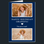 Create Your Own 4 Photo Happy Birthday Grandpa Card<br><div class="desc">Create your own big personalized greeting card for a child to give to his or her grandfather. The front of this huge card has two special photos with text, "Happy birthday Grandpa I love you so much!" The inside of the card has 2 more photos and text that says, "Hugs...</div>