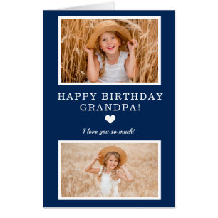 Create Your Own 4 Photo Happy Birthday Grandpa Card