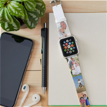 Create Your Own 4 Photo Strip Collage Apple Watch Band by darlingandmay at Zazzle