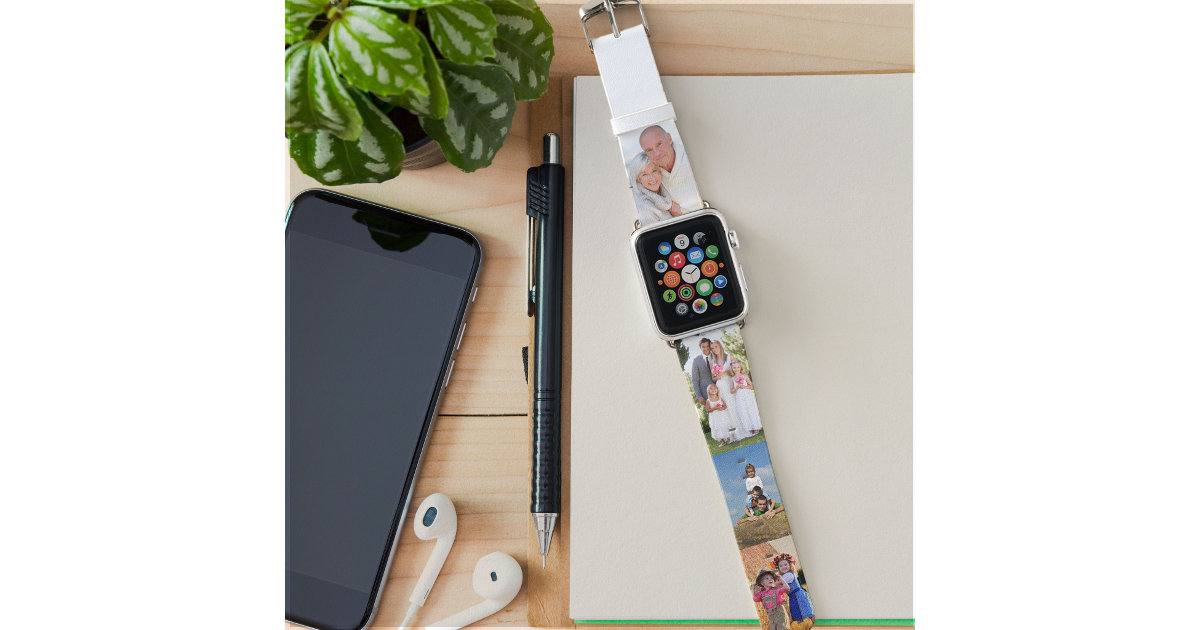 own 4 Photo Strip Collage Apple Watch Band | Zazzle
