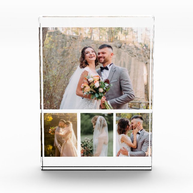 Create Your Own 4 Photo Wedding Collage Block (Front)