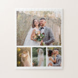 Create Your Own 4 Photo Wedding Collage Jigsaw Puzzle<br><div class="desc">Design a personalized keepsake with our 'Create Your Own 4 Photo Wedding Collage.' This elegant collage allows you to showcase five cherished photos from your special day, creating a beautiful memory piece. Crafted with high-quality materials and customizable options, it’s the perfect way to celebrate your love story. Ideal as a...</div>