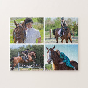 Create Your Own 4 Photos Collage Horse Jigsaw Puzzle