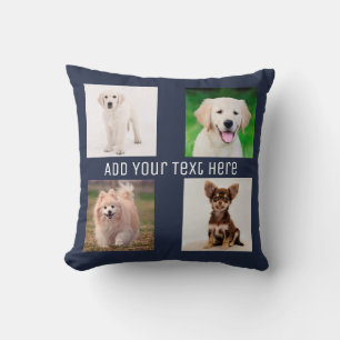 Create Your Own 4 photos Collage Throw Pillow