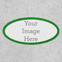 Create Your Own 4" x 2" Oval Kelley Green Iron-On Patch