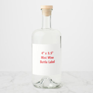 Create Your Own 4" x 3.5" Mini Wine  Bottle Label 