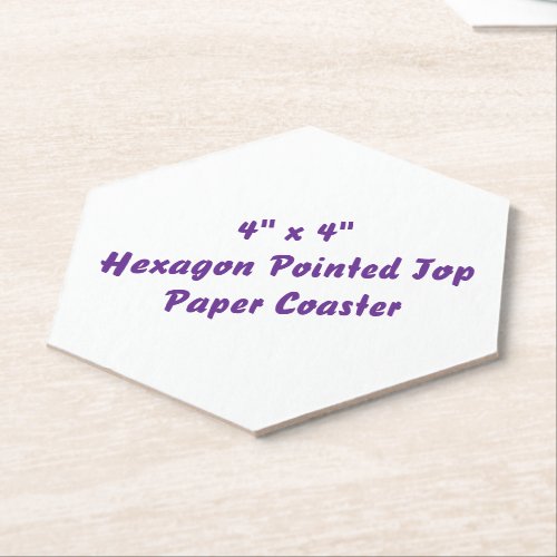 Create Your Own 4" x 4" Hexagon Pointed Top Paper Coaster