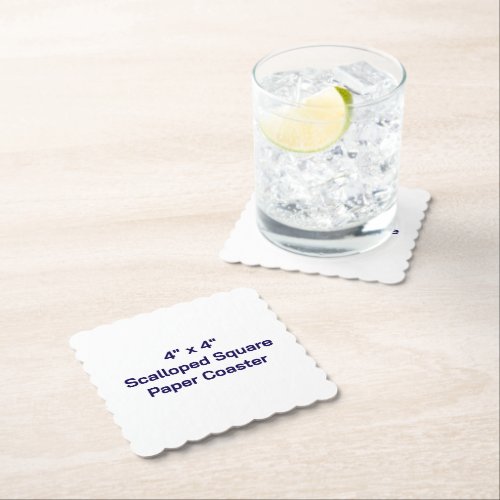 Create Your Own 4" x 4" Scalloped Square Paper  Coaster