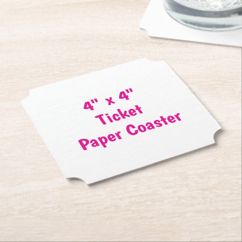Create Your Own 4" x 4" Ticket Paper Coaster