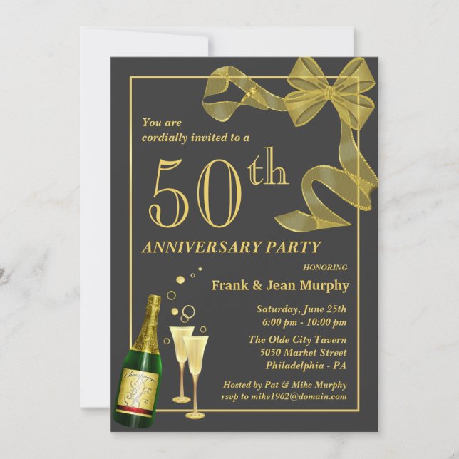 Create your own 50th ANNIVERSARY Party Invitations (Front)