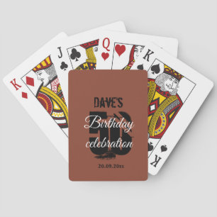 Create Your Own 50th Any Birthday Terracotta Poker Cards