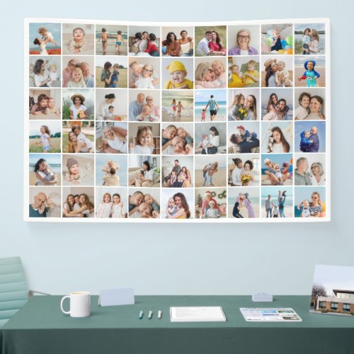 Create Your Own 54 Photo Collage Editable Color Banner