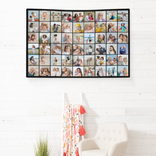 Create Your Own 54 Photo Collage Editable Color Banner