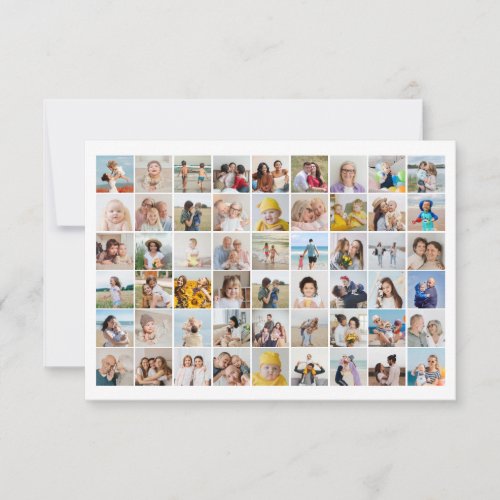 Create Your Own 54 Photo Collage Editable Color   Note Card